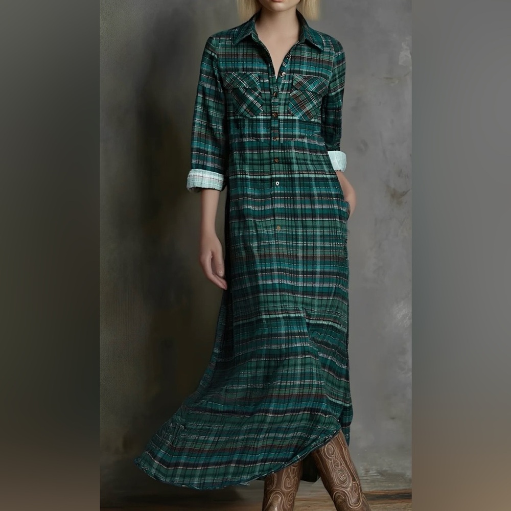 NWT Plaid Maxi Dress